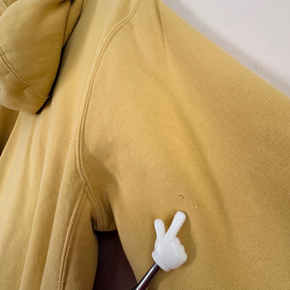 Nike Hoodie Mens Mustard Yellow Pullover Sweatshirt Logo Embroidered Casual - Picture 6 of 12